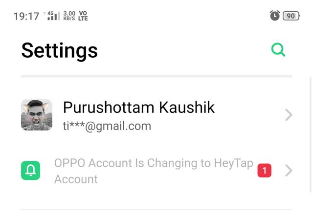 haytap account notification in oppo and realme devices