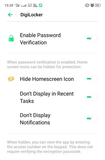 how to hide apps in realme 2 pro