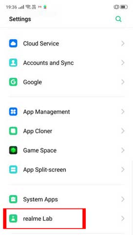 realme laboratory feature added