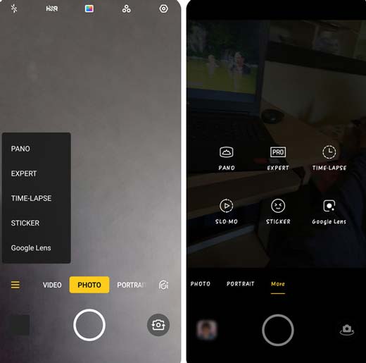 oppo camera app user interface