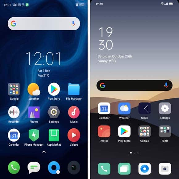 Coloros 6 vs coloros 7 home screen and icons