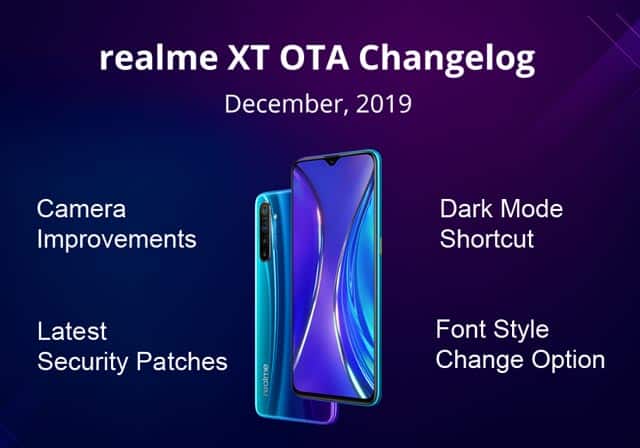 realme xt coloros 6.1 december month update with font style option