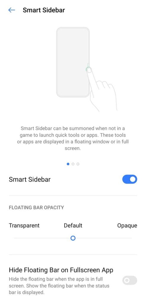how to enable smart sidebar in realme ui