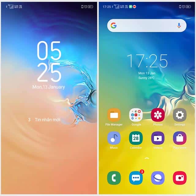 samsung galaxy s10 theme for oppo & realme coloros based devices