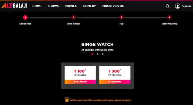 How to register in Alt Balaji paid subscription