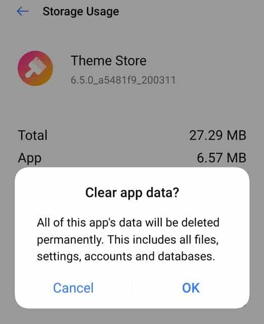 clear-data-for-realme-theme-store-app