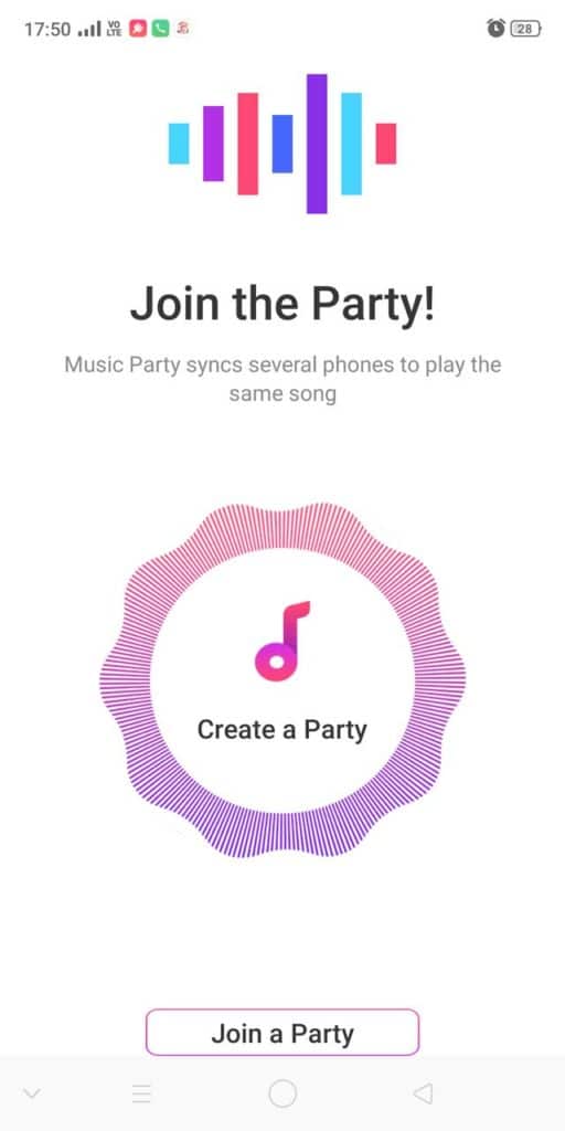 join a music party with oppo music party app