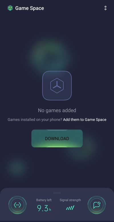 Game Space app interface