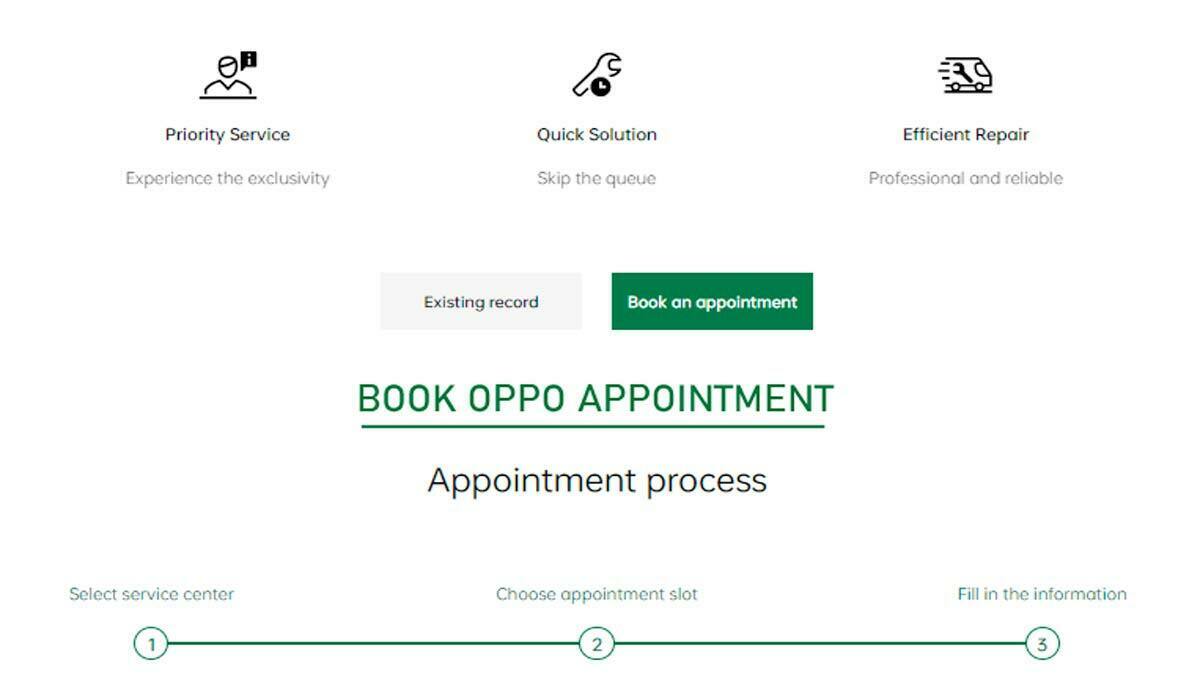 oppo service center appointment booking online