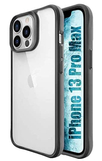 Apple iPhone 13 Pro max hard transparent back cover Case with black borders