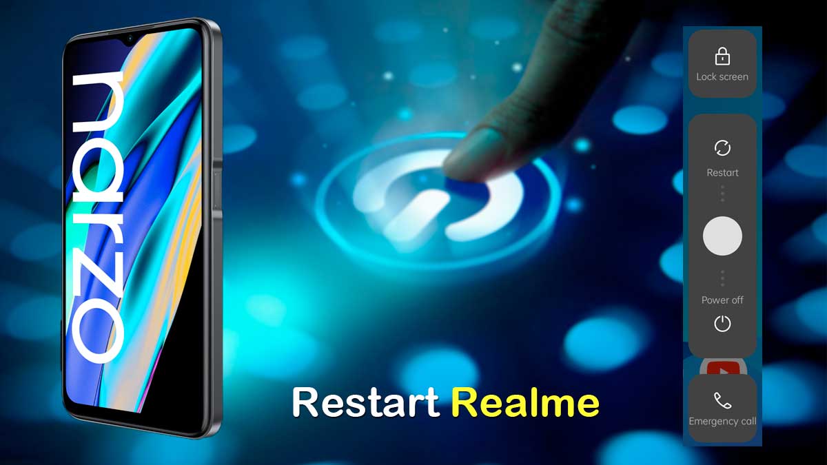 how to restart realme mobile phone without power button