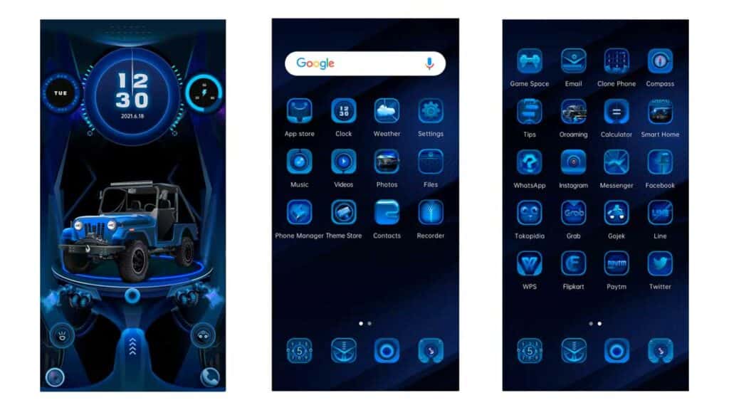 top blue color dark themes on oppo realme theme store app