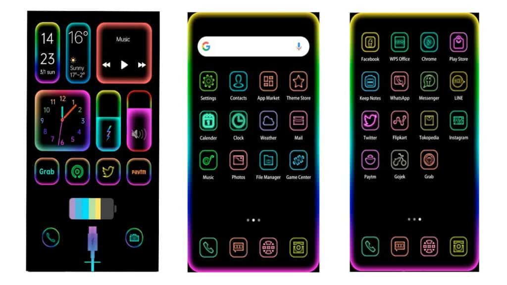 top colorful dark themes on oppo realme theme store app