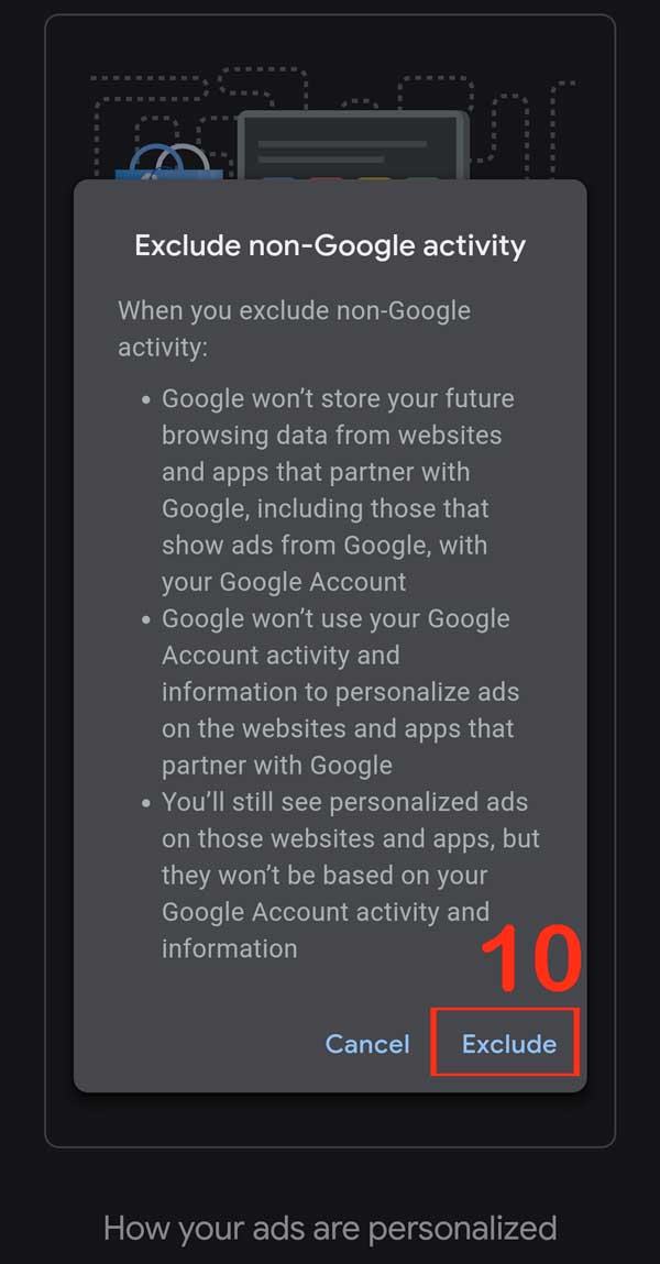 exclude non google activity