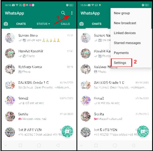 steps to hide dp for specific person in whatsapp