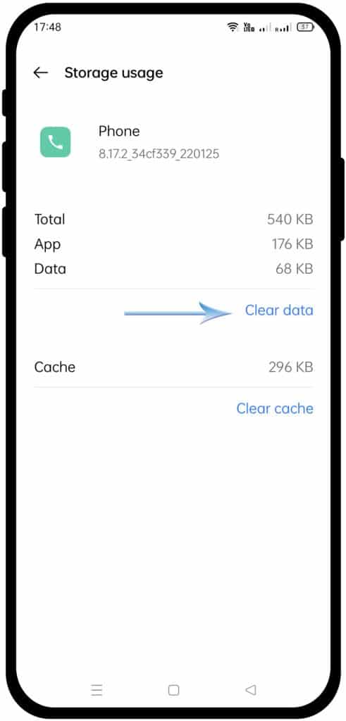 clear app data in realme phone